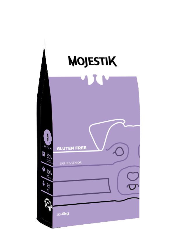 Mojestik Gluten Free Light & Senior Τροφή Σκύλου 12kg με Μοσχάριι