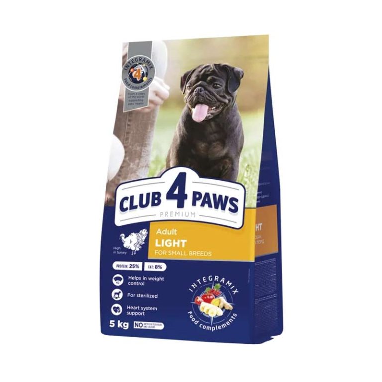 Club 4 Paws Adult Light Small Breeds για Στειρωμένους Σκύλους Μικρόσωμων Φυλών με Γαλοπούλα 5kg