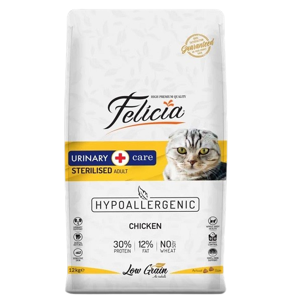 Felicia Sterilised & Urinary-Low Grain With Chicken 12kg