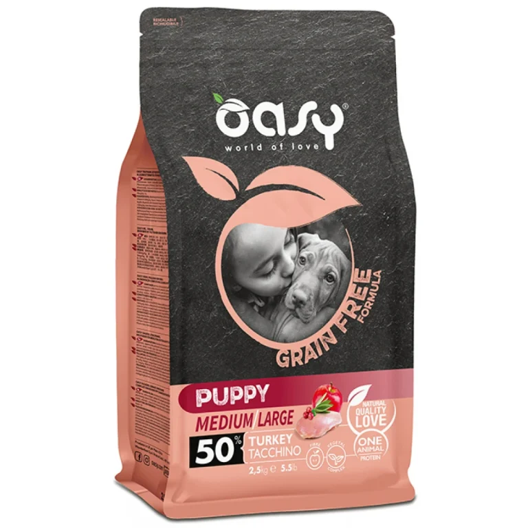 Oasy Dry Dog Grain Free Puppy Medium - Large Turkey 12kg
