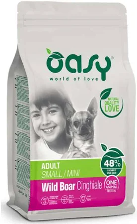 Oasy Dry Dog One Animal Protein Adult Small- Mini Wild Pork 2.5kg