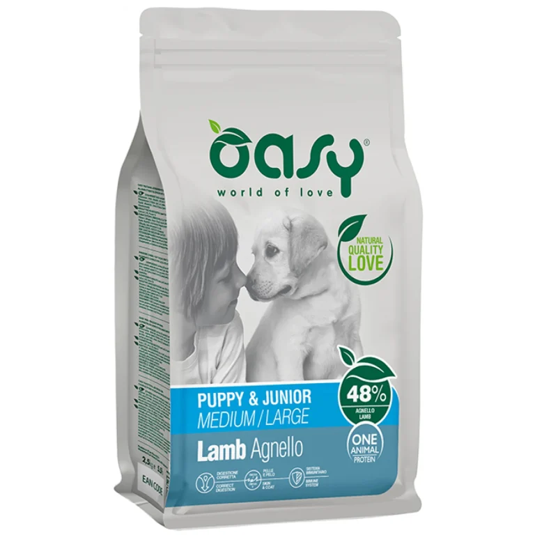 Oasy Dry Dog One Animal Protein Puppy & Junior Medium-Large Lamb 2,5kg