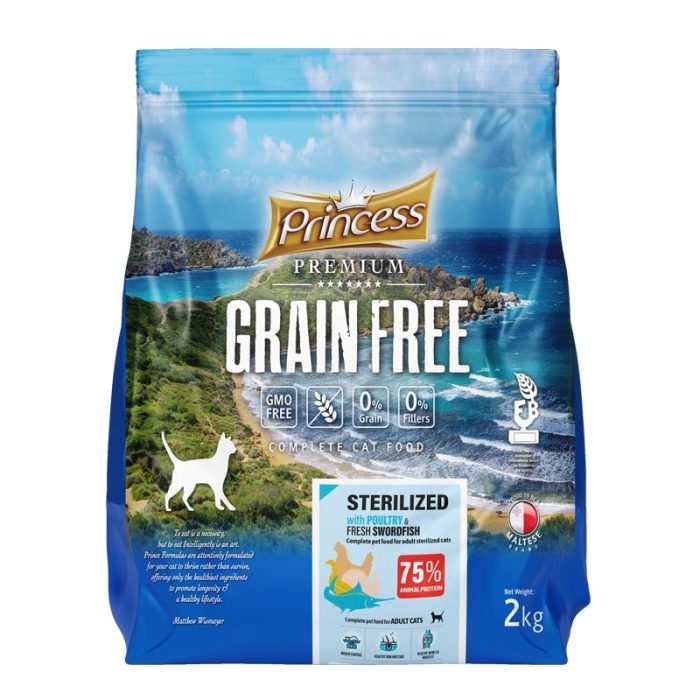Princess Sterilized-Grain Free with Poultry & Fresh Swordfish 2kg