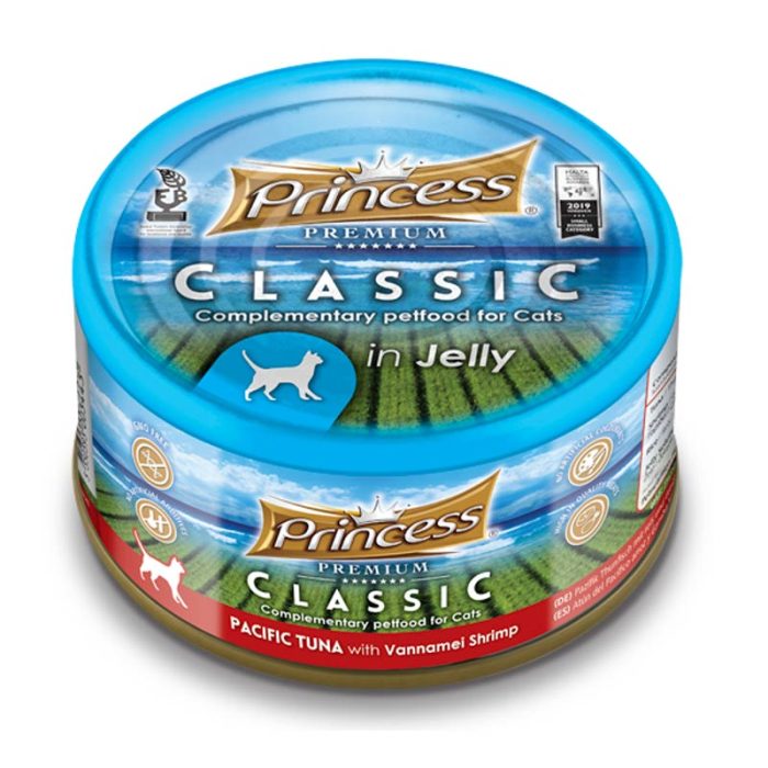 Princess Υγρή Τροφή Γάτας Premium Classic Chicken, Tuna, Rice & Shrimp 170gr