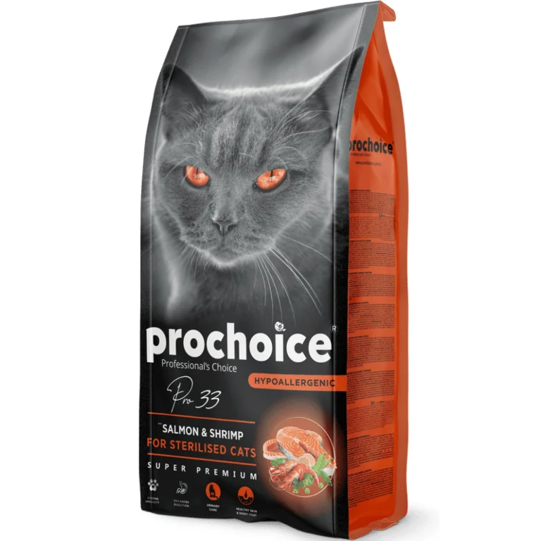 Prochoice 33  Adult Sterilised Hypoallergenic Salmon & Shrimp 15kg