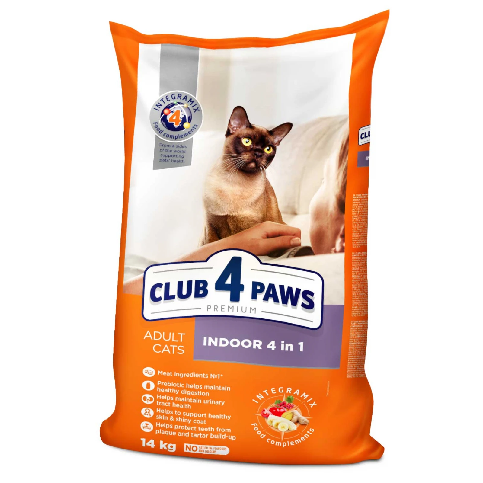Ξηρή Τροφή Γάτας Club 4 Paws Premium Indoor 4 in 1 με Κοτόπουλο 14kg