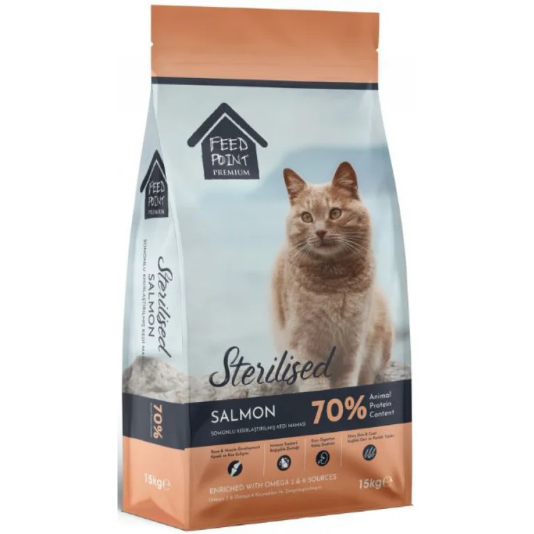 Feed Point  Sterilized Adult  με  Σολομό  15kg