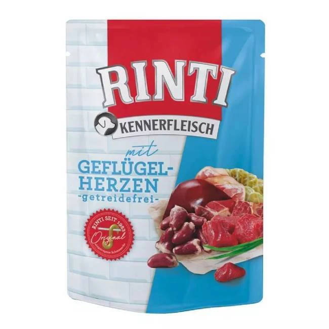 Rinti Φακελάκι Σκύλου  Kennerfleisch Pouch Καρδιά Πουλερικών 400g